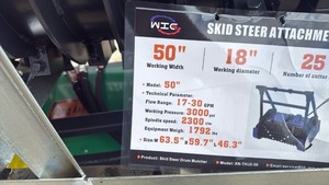 lot 5022 image: Unused WIG Skid Steer 50 Drum Mulcher XN-THJ2-50