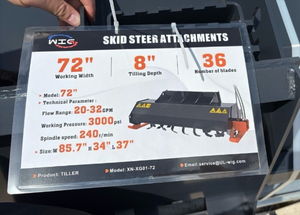 lot 5033 image: Unused WIG 72-inch Skid Steer Tiller Attachment XN-XG01-72