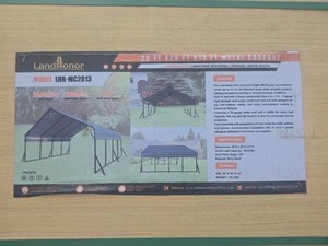 lot 4045 image: LandHonor 20x20x13 ft Metal Carport LHR-MC2013