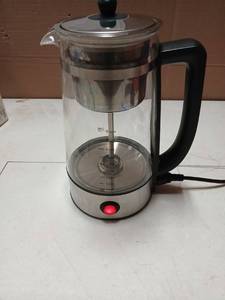 lot 1329 image: Electric Glass Tea Kettle 10 Cup Capacity with Stainless Steel Infuser