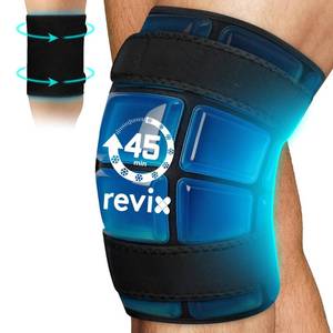 lot 1335 image: REVIX XXXL Knee Ice Pack Wrap Around Entire Knee, 45-Minute Long-Lasting Ice Pack for Knees with Ice Grid Gel Design, Cold Compress Therapy for Meniscus Tear, ACL (20x10.7) - Retail $30