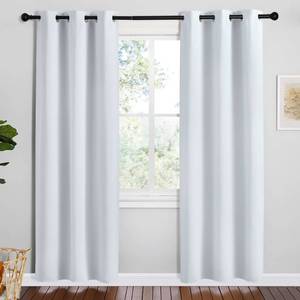 lot 1343 image: NICETOWN Room Darkening Draperies Curtains Panels, Greyish White, 2 Panels, 42 by 78, Window Treatment Thermal Insulated Grommet Room Darkening CurtainsDrapes for Bedroom - Retail $30