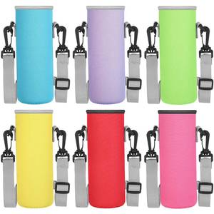 lot 1350 image: Rtteri 6 Pcs Neoprene Water Bottle Carrier Bag with Adjustable Shoulder Strap 32oz Insulator Water Bottle Cover Holder Cooler Sleeve for Stainless Steelglassplastic (Stylish)