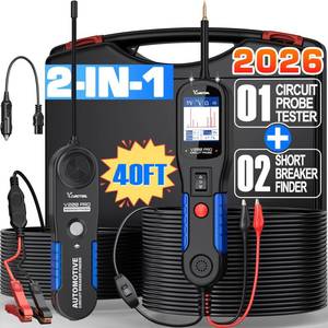 lot 1379 image: VDIAGTOOL V200 Pro Automotive Circuit Tester, Power Circuit Probe Tester Breaker Finder Tool, 1224V Electrical Open Short Circuit Finder, Wire Tracer, ACDC Trailer Relay Fuse Test for 99% Cars - Retail $98