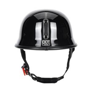 lot 1392 image: QUICKOOL DOT Certified German Style Motorcycle Half Helmet, Vintage ABS Lightweight Helmet for Adults, Retro Half Face Helmet for Cruiser Scooter Chopper (Gloss Black,M) - Retail $40