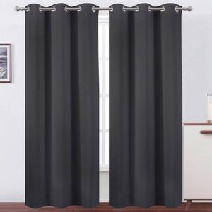 lot 1404 image: LEMOMO Dark Grey Thermal Blackout Curtains42 x 95 InchSet of 2 Panels Room Darkening Curtains for Bedroom - Retail $30