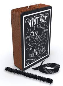 lot 1408 image: Jergrim Vintage Aged to Perfection Adult Pinata with stick and blindfold - 16x11x3 inches, Perfect for Party Decorations, Photo Prop, Funny Anniversary, 50th birthday Fits candyfavors - Retail $27