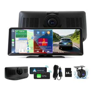 lot 1419 image: 8.1 HD Carplay Screen for Car Stereo, 2K Dash Cam Wireless Portable Touch Screen Car Play with Apple Carplay & Android Auto with 1080P Back Up Camera, Bluetooth, Mirror Link, GPS , AUX, Voice Control - Retail $80