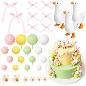 lot 1448 image: Bucherry 37 Pcs One Silly Goose Cake Topper One Silly Goose Birthday Decor 1st Birthday Toppers for Baby Shower Boys Girls First Bday Party Cake Decorations - Retail $16