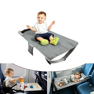 lot 7223 image: QISHENG - Toddler Baby Travel Airplane Bed, Airplane Baby Bed Portable Airplane Seat Extender & Footrest, Essentials for Kids Flying & Playing, Soft Fabric, Must-Have for Long Flight. (Grey) - Retail $16