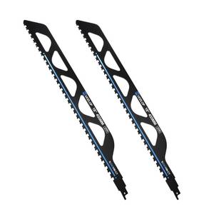 lot 13362 image: MUOZLOP 18 inch Masonry Reciprocating Saw Blades,2TPI Carbide Blade Strong teeths for Cutting Brick, Cement, Porous Concrete,2 Pack (2, 18 inch) - Retail $29