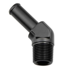 lot 13366 image: KRD PERFORMANCE Aluminum 45 Degree 12 NPT Male to 58(15.87mm) Hose Barb Push On Fitting 12 NPT Thread to -10 AN Barb Fuel Pipe Adapter, Black - Retail $23