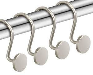 lot 13372 image: CHICTIE Nickel Shower Curtain Hooks, Rustproof Shower Curtain Rings for Bathroom, Metal Shower Hooks for Shower Curtain Rod, Modern Decorative Shower Curtain Hangers Set of 12, Round Heavy Duty Design - Retail $10