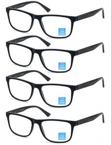 lot 13374 image: OLOMEE Reading Glasses Men Blue Light Blocking Large Oversized Wide Black Computer Readers 1.25 Square Reader Glasses for Big HeadLarge Face - Retail $20