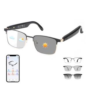 lot 13376 image: Al Smart Glasses for Men Women - Translation Bluetooth Glasses with 169 Languages, Color-change Lenses, Photo Translation, Music & Calls, Al Vioce Assistant, Travel Meeting Business Trade - Gold - Retail $12