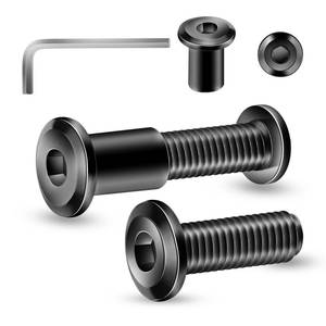 lot 13379 image: 14-20 x 34 20Pcs Flat Head Hex Socket Cap Screws Bolts Barrel Nuts Kit, 304 Stainless Steel 18-8, Full Thread, Black Oxide by SG TZH (with Hex Spanner) - Retail $10