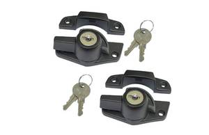 lot 13441 image: QCAA Heavy Duty Keyed Sash Lock, Child-Proof Security, Only Unlock with Key, CTC 2, White, 2 Pack, Made in Taiwan