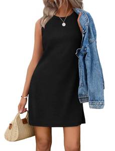 lot 13442 image: WIHOLL Dresses for Women 2026 A Line Casual Summer Sundresses Spring Fall Italian Tank Dress Fashion Work Business Casual Outfits Black S - Retail $15