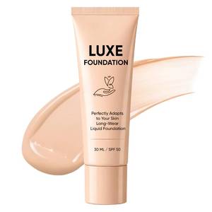 lot 13446 image: Luxe Foundation for Women, Color Changing Foundation, Hyaluronic Acid & Vitamin E, Creates Flawless Skin, Perfectly Blends with Your Complexion, SPF50, 30 ML - Retail $35
