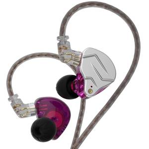 lot 13460 image: erjigo KZ ZSN Pro Dynamic Hybrid Dual Driver in Ear Earphones Detachable Tangle-Free Cable Musicians in-Ear Earbuds Headphones (Purple Without Mic) - Retail $24