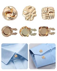 lot 13495 image: NoctisNest Button Covers for Women Blouses - 3 Pcs No Sew Simple Button Cover for Crafts Sewing DIY, Detachable Decorative Gold Cuffs Buttons Accessories for Shirt Skirt Dress - Retail $6