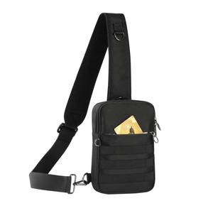 lot 13510 image: VADOO Small Sling Bag for Men, Tactical Crossbody Bag with Zipper Lock, RFID and Molle System for Travel Work Outdoor(Black) - Retail $24