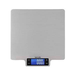 lot 16270 image: Taylor 22lb Ultra-Precise Digital Stainless Steel Household Kitchen Scale, One, Silver - Retail $23