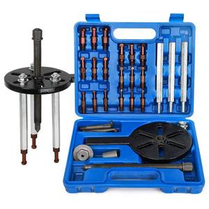 lot 60623 image: HQSSWUCH 21 in1 Bearing Puller, Bearing Puller Set, Inner Hole Three-Jaw Puller, with Curved Hook and Red Steel Collet Multifunctional Bearing Removal Tool, with Heavy Duty Portable Storage Case Blue - Retail $49