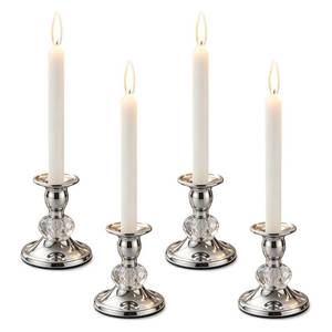lot 1530 image: Candlestick Holders Taper Candle Holders, Candle Stick Candle Holder for Table Centerpiece, Wedding Reception, Festive Christmas Mantel Decoration or Home Decor(Silver, 2 Sets(4 Pcs)) - Retail $20