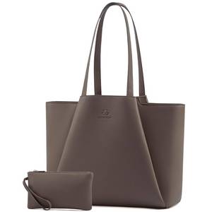 lot 1534 image: LOVEVOOK Laptop Tote for Women - 15.6 Inch Faux Leather Laptop Bag with Clutch, Large Capacity Office Purse Computer Briefcase for Casual Business Travel,Dark Khaki - Retail $41