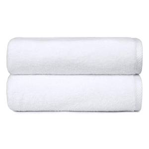 lot 7243 image: Amazon Basics 2-Piece Quick-Dry Oversize Bath Towel, 100% Cotton, 54 x 30, White - Retail $20