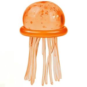 lot 7254 image: Jellyfish Squishy, Jellyfish Design Squeeze Stress Ball, Drop Malt Sugar Balls for Anxiety Stress for Party Favors Birthday Gift (Orange)