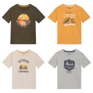lot 7264 image: Weatherproof Vintage Boys 2 Pack Variety Super Soft Stretchable Tee Short Sleeve Graphic T-Shirt, Olive Collection Set, Medium - Retail $29