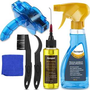 lot 7287 image: Focopot Bike Chain Cleaner Kit Including ,Bike Chain Degreaser,Chain Scrubber and Bicycle Cleaning Brush Tools for MountainMTRoadBMX Bike - Retail $21