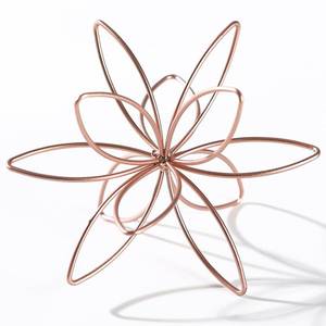 lot 7295 image: MOCOME 8 Metal Sphere Decor, Metal Floral Tabletop Sculpture, Abstract Tabletop Decorative Spheres for Home Decor (Rose Gold) - Retail $17