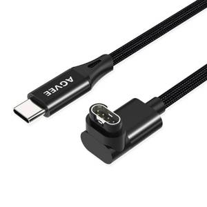 lot 7308 image: AGVEE 1.5ft Charger for Garmin Watch USB C, L-Shape Charging Cable for Fenix, Forerunner, Vivoactive, Instinct, Venu, Tactix, Approach, D2, Quatix Series, Right Angle Braided, Black - Retail $10