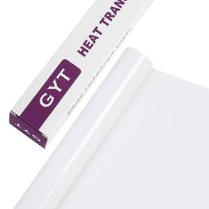 lot 7316 image: GYT Heat Transfer Vinyl Roll - White HTV Vinyl Adhesive Glossy Iron on Vinyl for T Shirt (White, 12inch x 7 feet) - Retail $6