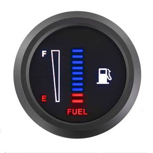 lot 13512 image: ZHSYMX 52mm Fuel Level Gauge, Universal 12V24V 2 LED Display for Boat RV Yacht Car Truck, Motorcycle, Automotive Replacement Fuel Gauges, 4 Signals Adjustable 240-33ohm 98-8ohm 565-33ohm 0-180ohm - Retail $14