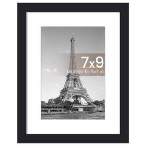 lot 13528 image: upsimples 7x9 Picture Frame, Display Pictures 5x7 with Mat or 7x9 Without, Wall Hanging Photo Frame, Black, 1 Pack - Retail $10