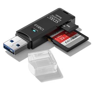 lot 13533 image: USB3.0 Micro SD Card Reader, 5Gbps 2-in-1 SD Card Reader to USB Adapter, Wansurs Memory Card Reader for SDXC, SDHC, MMC, RS-MMC, Micro SDXC, Micro SD, Micro SDHC and UHS-I Cards (1Pack Black) - Retail $5