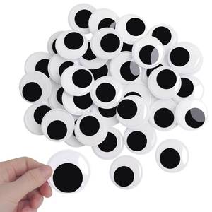 lot 13542 image: 40 Pcs Googly Wiggle Eyes with Self Adhesive, 1.57 Inch Black Round Googly Eyes for DIY Crafts Making Halloween Christmas Decoration - Retail $7