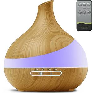 lot 15284 image: HJTHJT Essential Oil Diffuser for Home, 500ml Aromatherapy Diffuser14-Color LED, Dual Mist Modes, Ultrasonic, Remote Control, Quiet Humidifier, Gift for Women, Spa - Retail $16