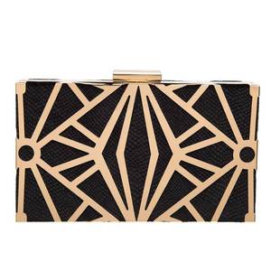lot 15287 image: CARIEDO Women Evening Bag Elegant Clutch Purse Exquisite Velvet Metal Hollow out Handbags Prom Wedding Party - Retail $29