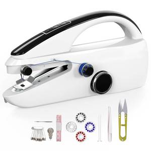 lot 15291 image: Handheld sewing machine,easy to use, electric sewing machine fast sewing speed, Easy sewing of clothes and fabrics, suitable for beginners DIY white