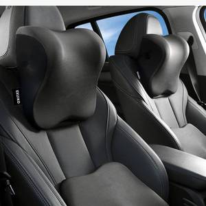 lot 15325 image: EXUIKO 2 Pack Car Neck Pillow Support, Headrest for Driving with Adjustable Strap, Memory Foam Neck Rest Cushion, Breathable Removable Cover & Ergonomic Design, Black 2pcs - Retail $20