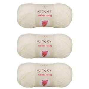 lot 15330 image: Sensy Softee Baby Yarn, 3.5 oz, 275 Yards, Gauge 3 Light (Creamy) - Retail $24