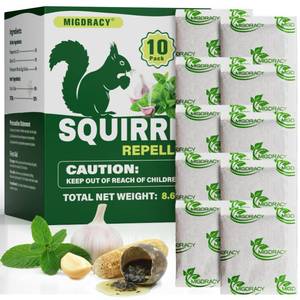 lot 15340 image: Squirrel Repellent Pouches, Peppermint Oil to Repel Chipmunk and Squirrel, Keep Squirrels Away from Gardens, Flower Beds, Farms, Yards, Attics, Sheds, Outdoor Use