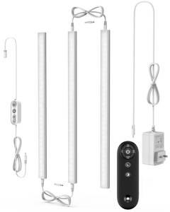 lot 15345 image: Remote Control Under Cabinet Led Light Plug in, Dimmable Daylight White 4500K, 3 Pack 12 inch Linkable Under Counter Lights for Kitchen Upgrade ETL Listed Plug 24V, UNO-LK 4500K - Retail $33