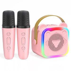 lot 15347 image: Mini Karaoke Machine for Kids,Portable Bluetooth Speaker with 2 Microphones,Music Player for Singing and Party,Ideas Birthday Toys Gifts for Girls Boys 3,4,5,6,7,8,9,10,11,12 Years Old (Pink)