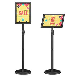 lot 60648 image: Relx Sign Holder Stand 8.5x11 inch - Adjustable Floor Standing Sign Holder - Signage Stand with Snap-Open Frame Display for Malls,Schools,Restaurants - Retail $36